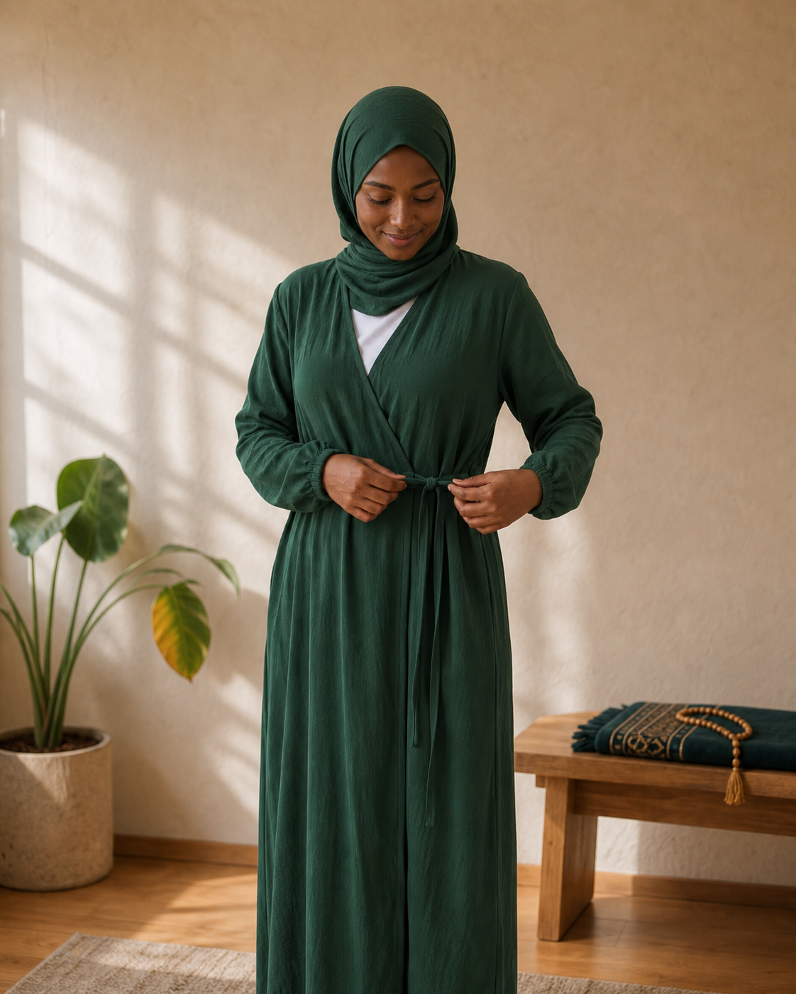 Yeşil Kelam namaz elbisesi